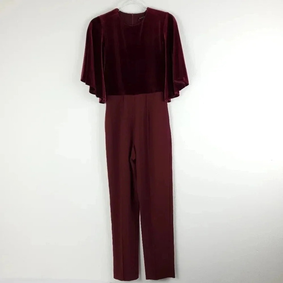 Black Halo Milla Flutter Sleeve Jumpsuit 2 NWT - Picture 1 of 12
